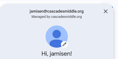 Image showing a Google profile popout