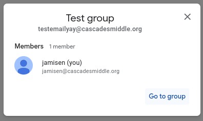 Image showing Google groups creation dialog page